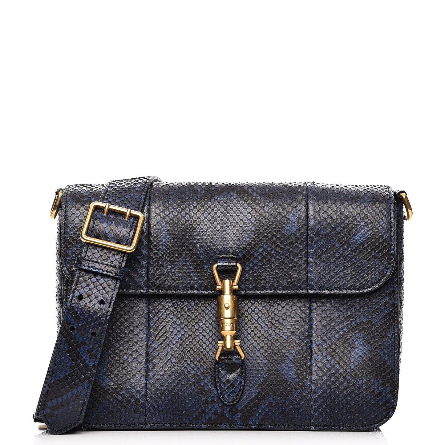 Soft Python Small Jackie Shoulder Bag Blue