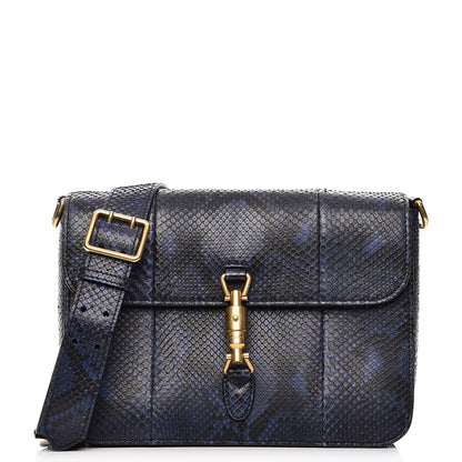Gucci Soft Python Small Jackie Shoulder Bag Blue 1 of 8