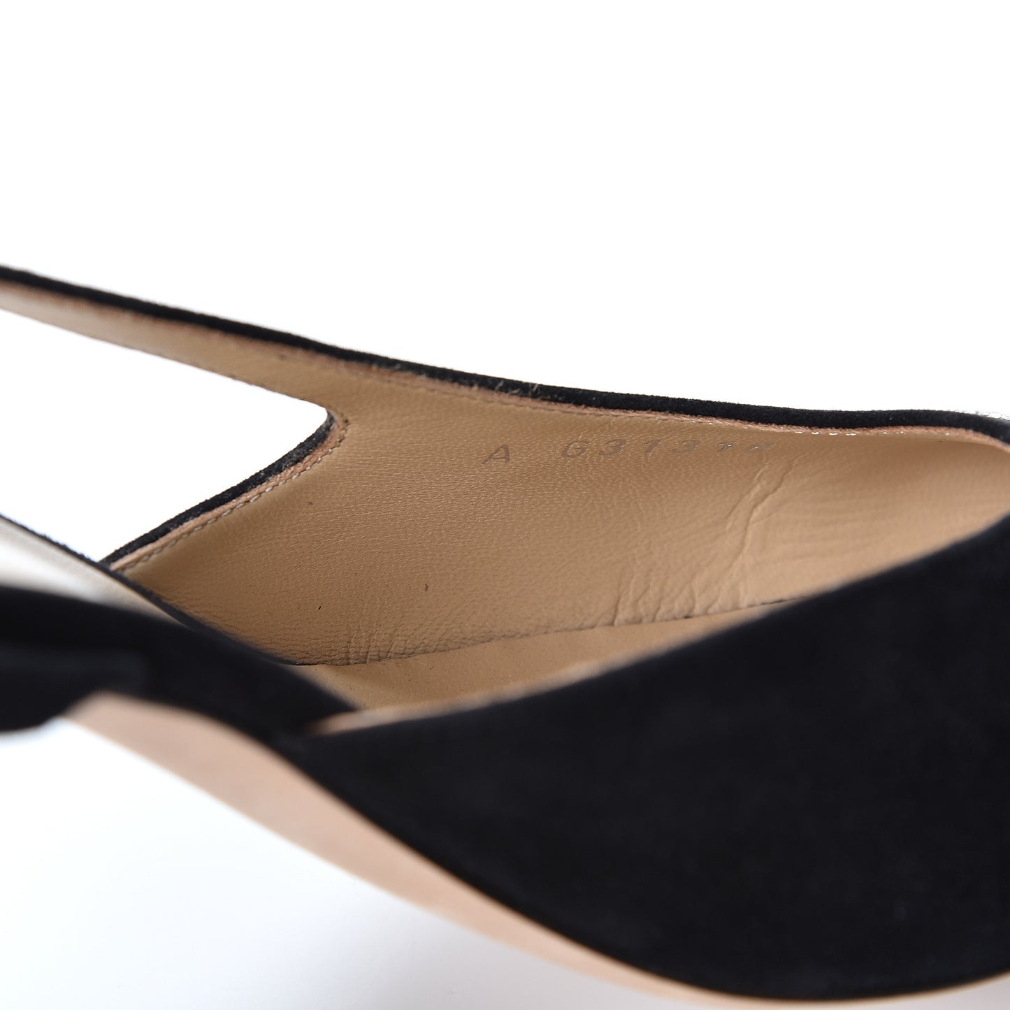 Kid Suede Metallic Lambskin Cap Toe CC Slingback Pumps 40.5 Black Silver