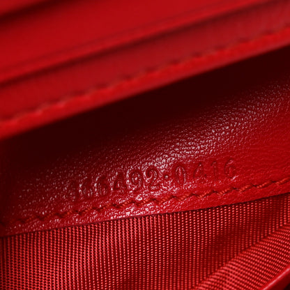 Gucci Calfskin Matelasse GG Marmont Card Case Wallet Bright Red 7 of 8