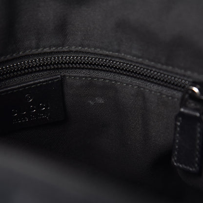 Gucci Monogram Calfskin Perforated Medium Flat Messenger Bag Black 10 of 17