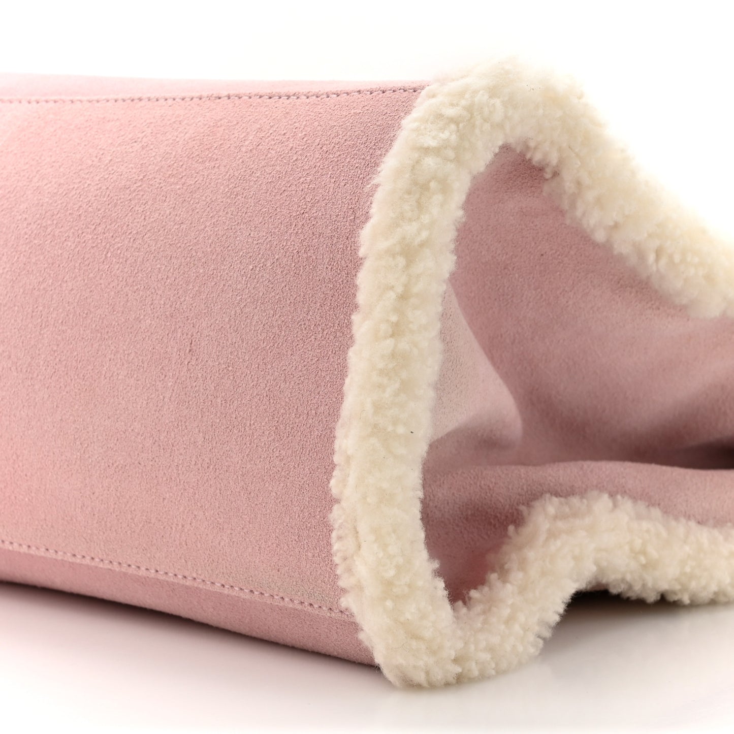 X UGG Suede Shearling Large Shopping Bag Pink
