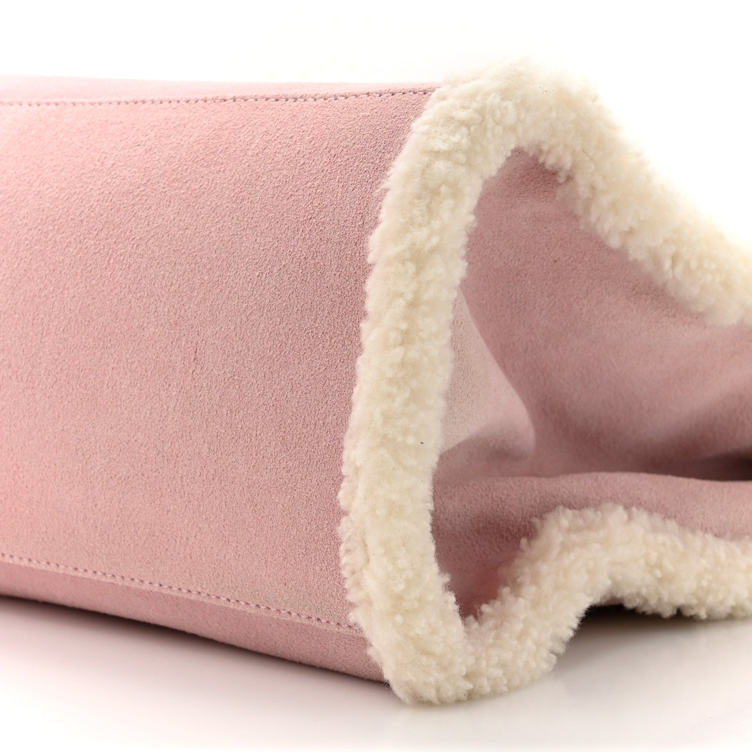 Telfar X UGG Suede Shearling Large Shopping Bag Pink 8 of 10