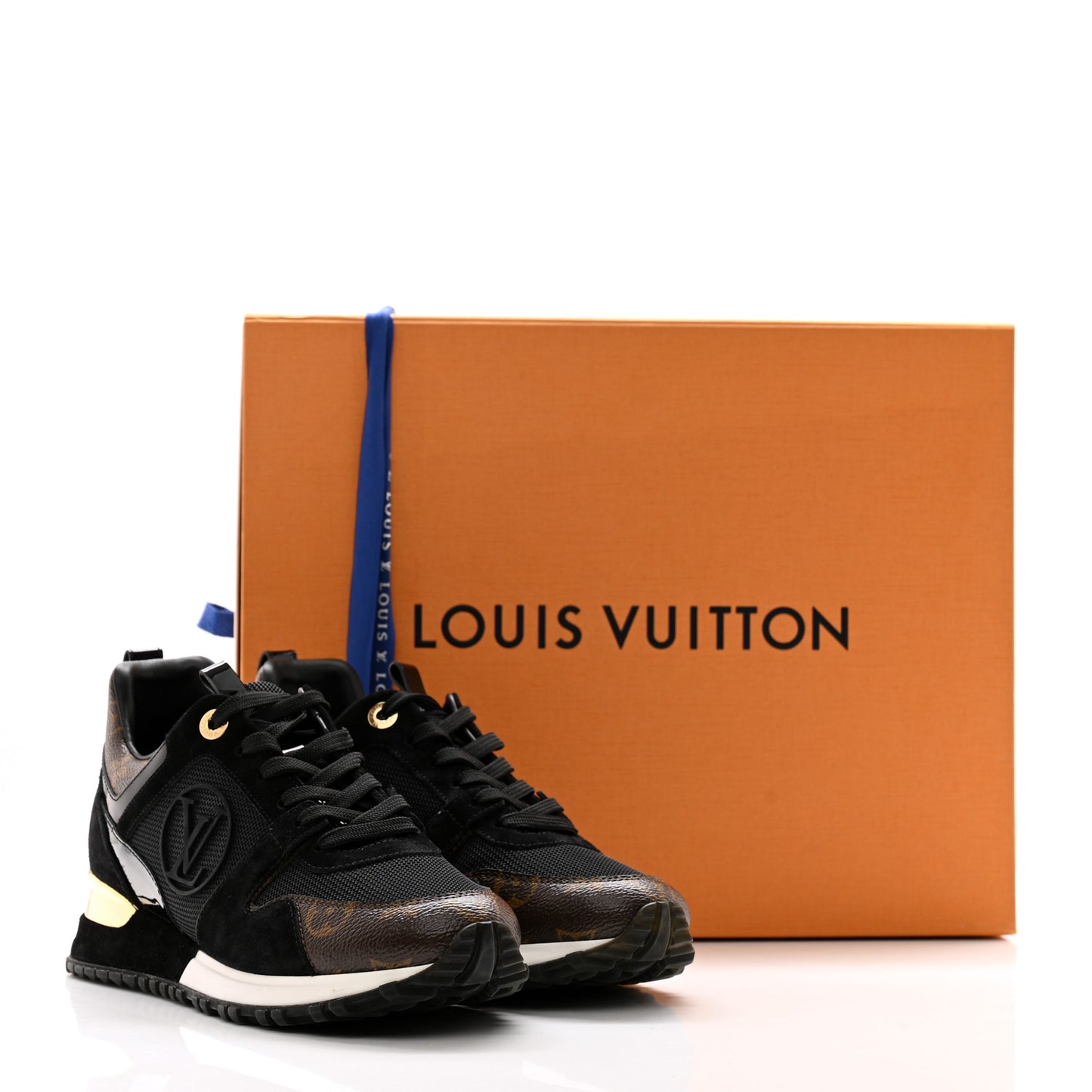 Suede Monogram Run Away Sneakers 37 Black