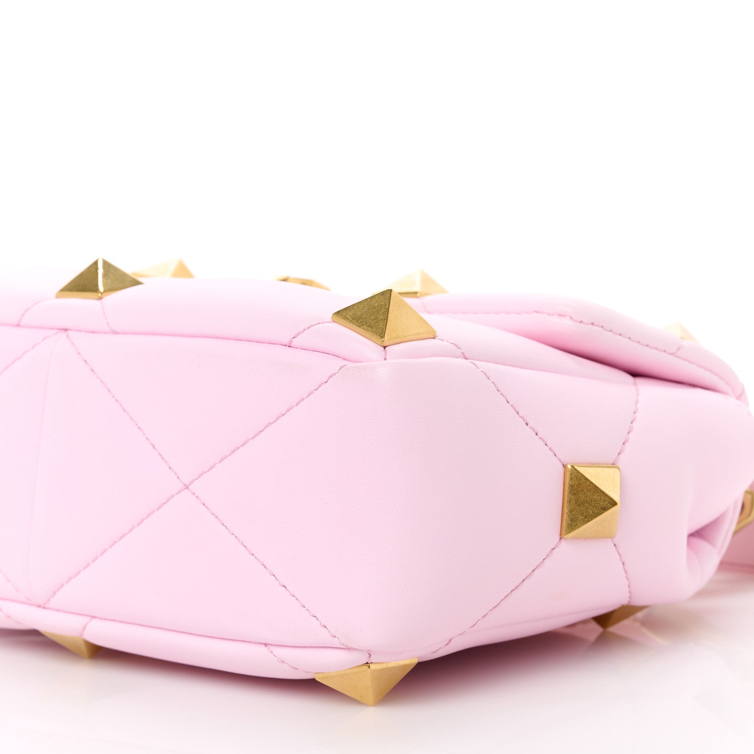 Valentino Garavani Nappa Medium Roman Stud Shoulder Bag Pink Borealis 10 of 12