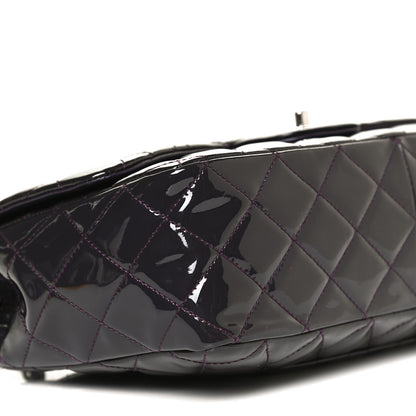 Chanel Patent Quilted Jumbo Single Flap Dark Purple 8 of 9