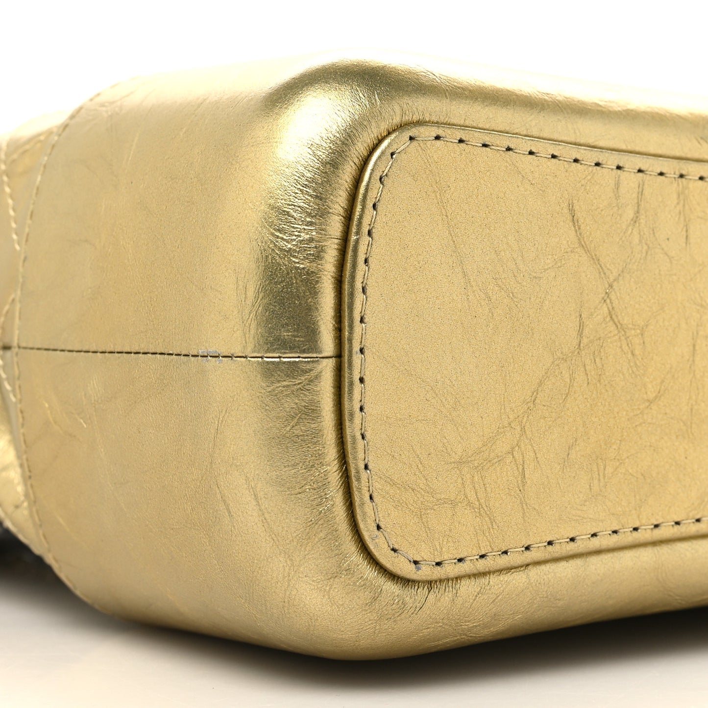 Metallic Lambskin Calfskin Quilted Medium Gabrielle Hobo Gold