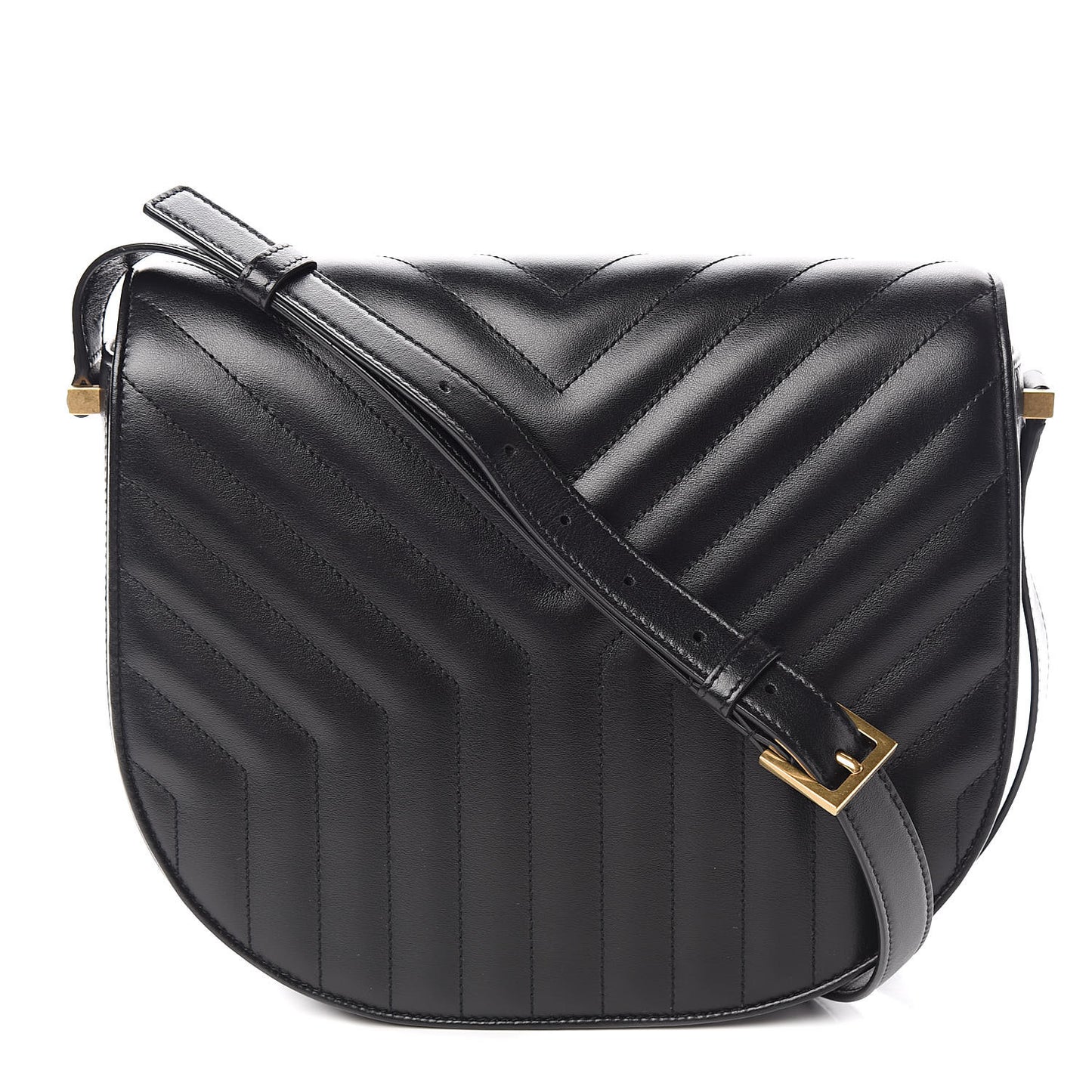 Calfskin Quilted Y Joan Satchel Black