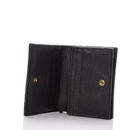 Gucci Pebbled Calfskin Animalier Card Case Black 5 of 8