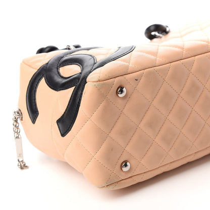 Chanel Calfskin Quilted Large Cambon Bowler Beige Black 8 of 12