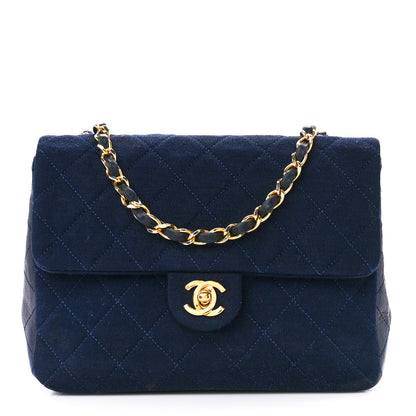 Chanel Jersey Lambskin Quilted Mini Square Flap Navy 1 of 11