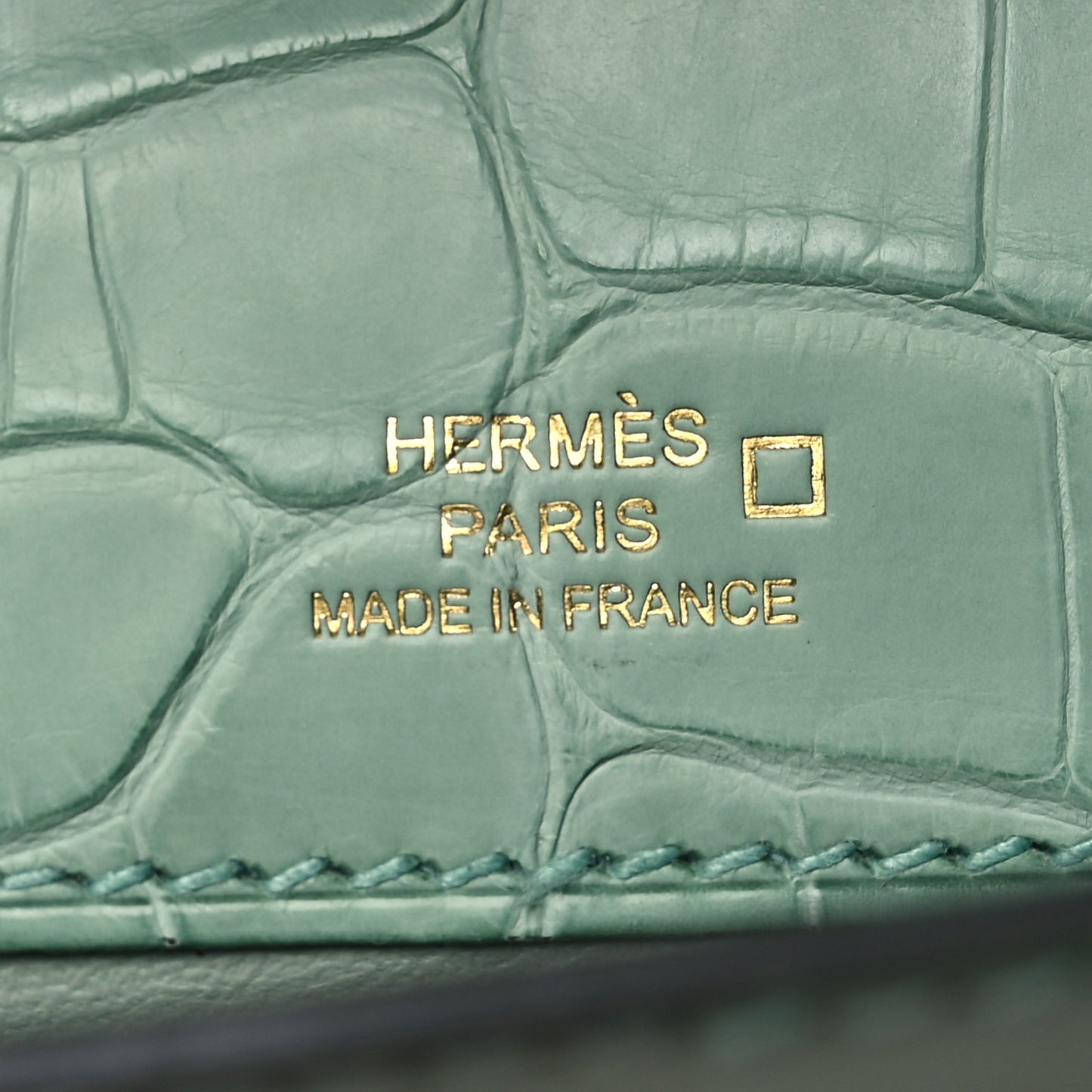 Matte Alligator Kelly Pochette Vert D'eau