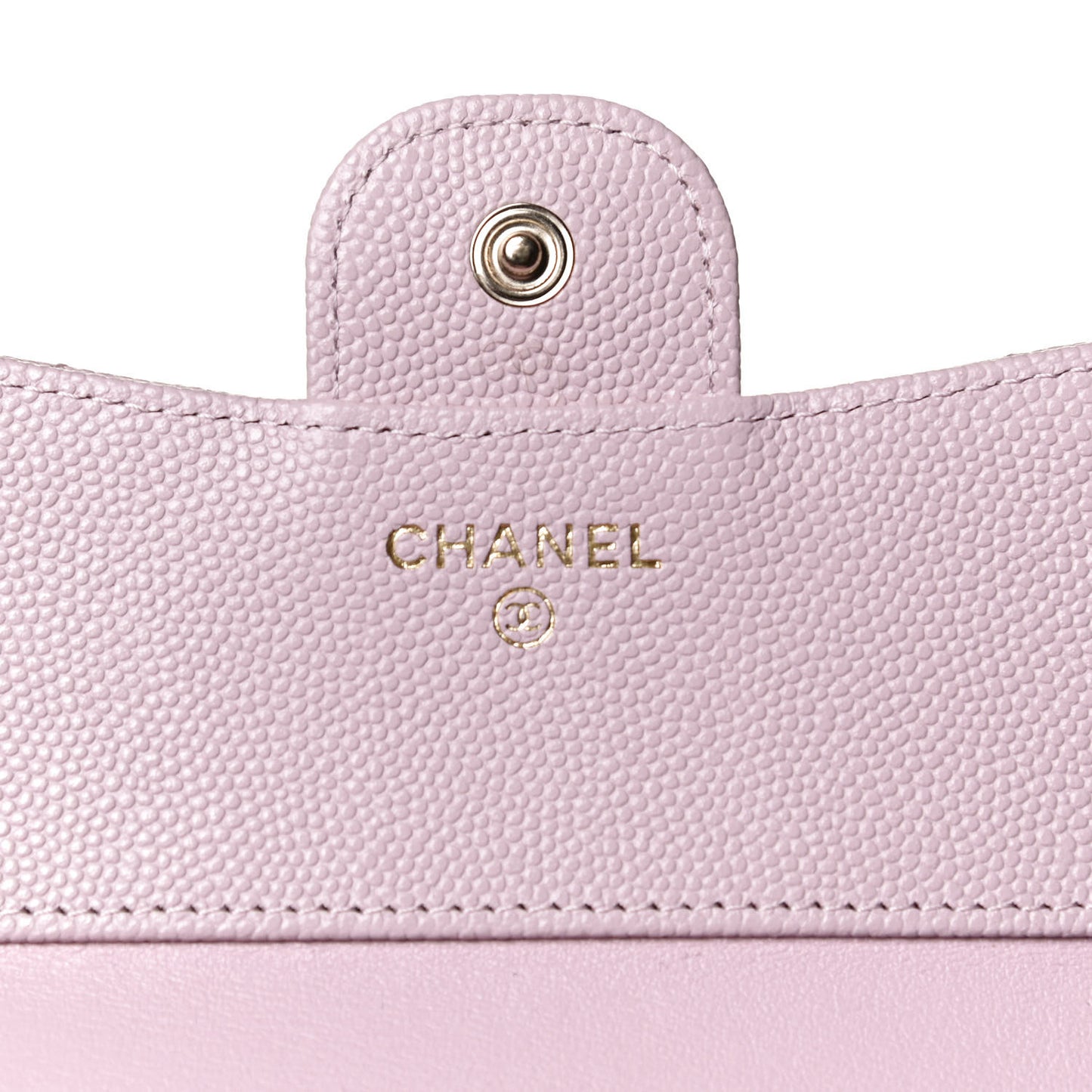 Caviar Quilted Compact Flap Wallet Light Pink