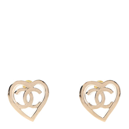 Chanel Metal CC Heart Coco In Love Earrings Gold 1 of 4