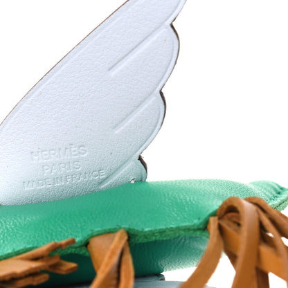 Hermes Milo Lambskin Grigri Rodeo Pegase Horse Bag Charm PM Menthe Sesame Bleu Brume 3 of 4