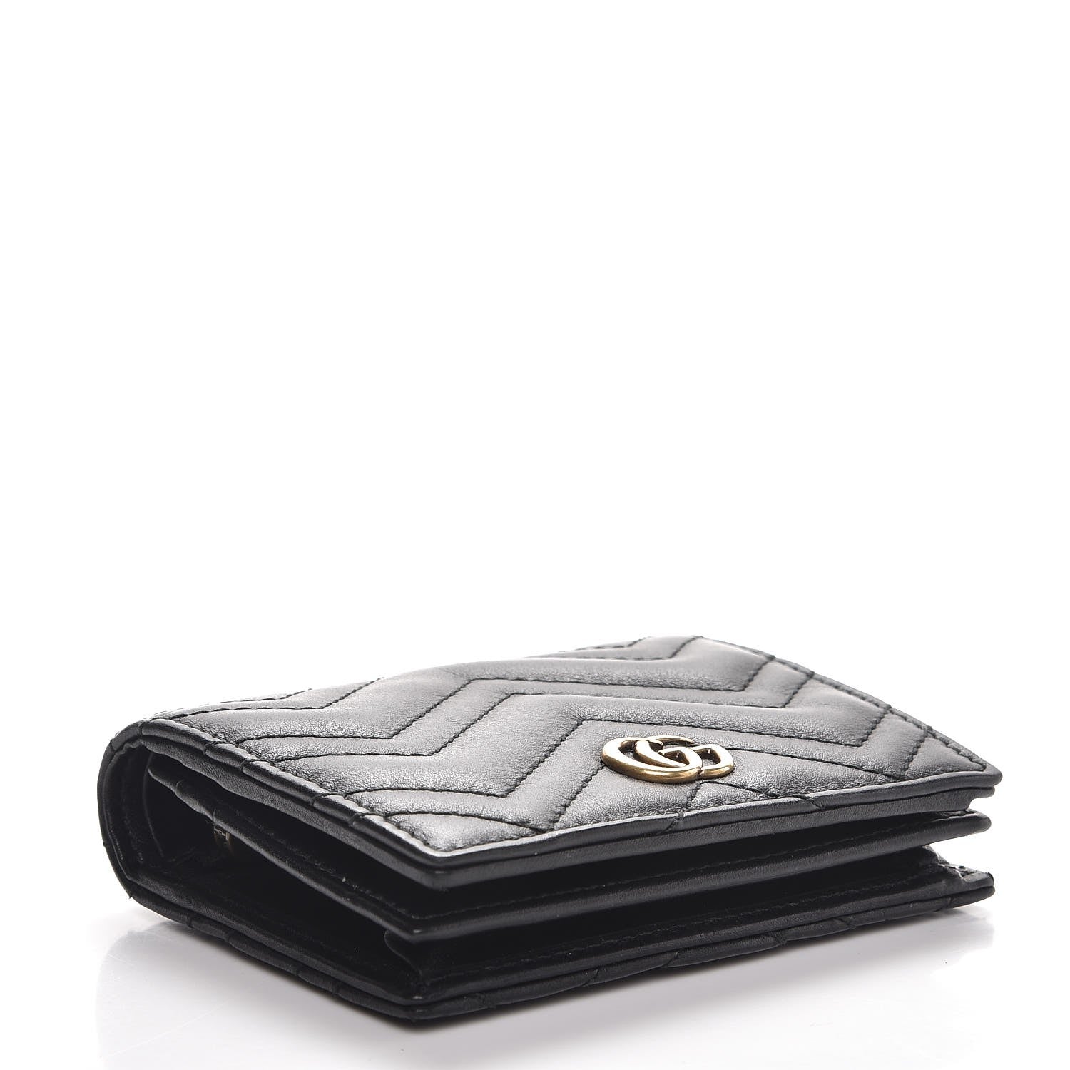 Gucci Calfskin Matelasse GG Marmont Card Case Wallet Black 4 of 7