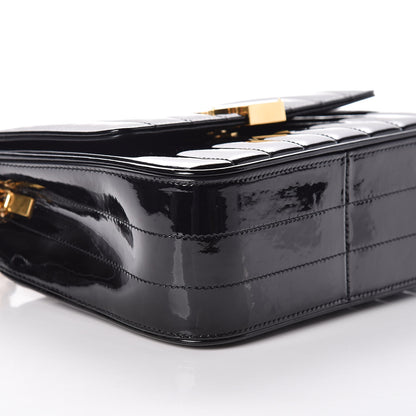 Saint Laurent Patent Calfskin Matelasse Monogram Medium Vicky Chain Bag Black 8 of 9