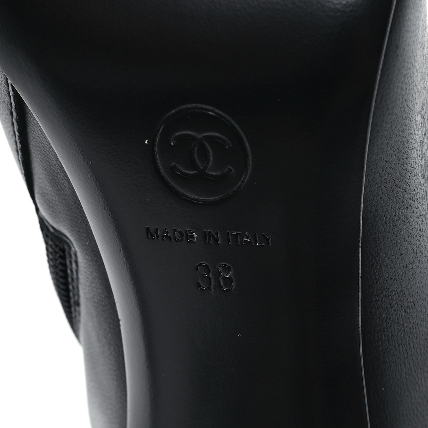 Lambskin Metallic Heel Lace Up Boots 38 Black