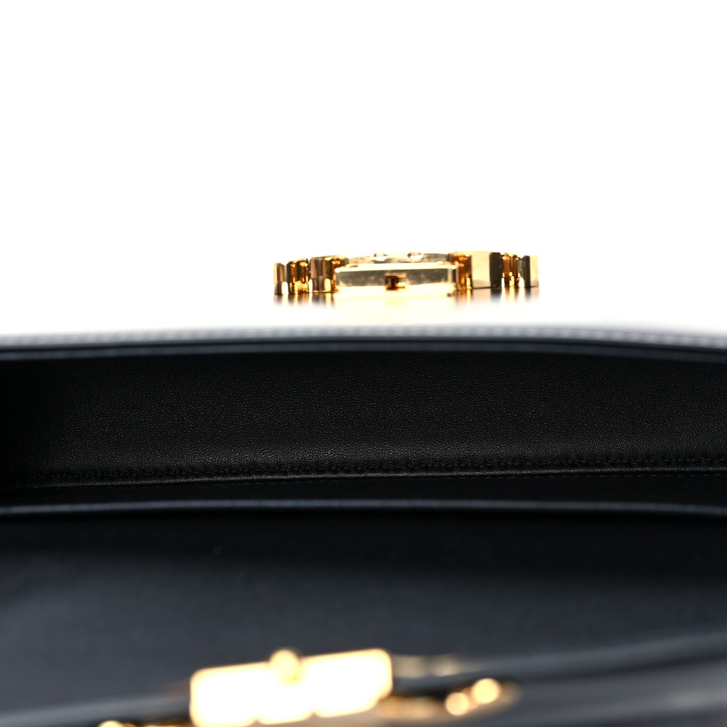 Shiny Calfskin Triomphe Shoulder Bag Black