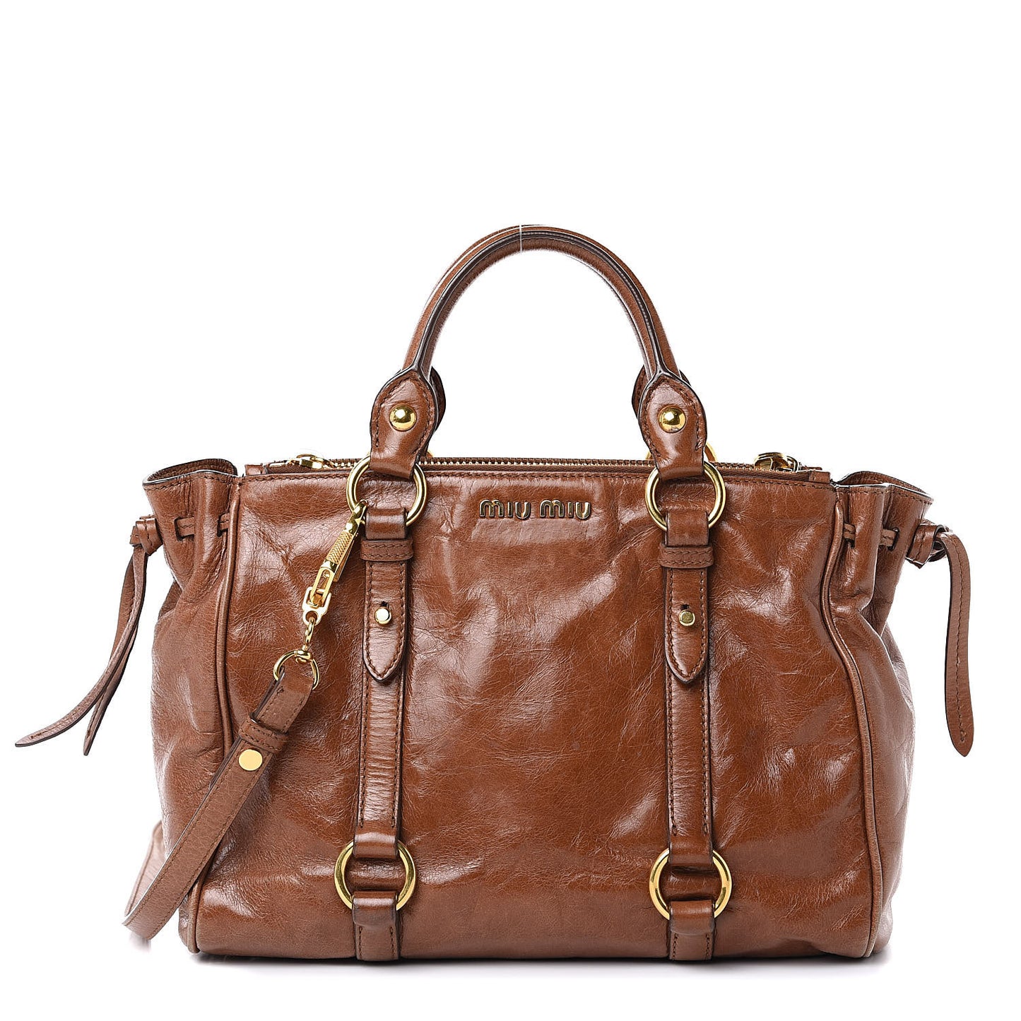 Vitello Lux Gathered Tote Palissandro