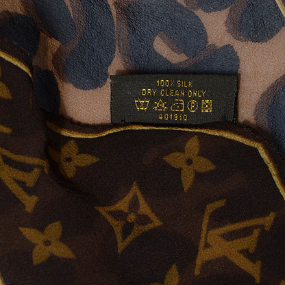 Louis Vuitton Silk Crepe Leopard Monogram Scarf 5 of 5