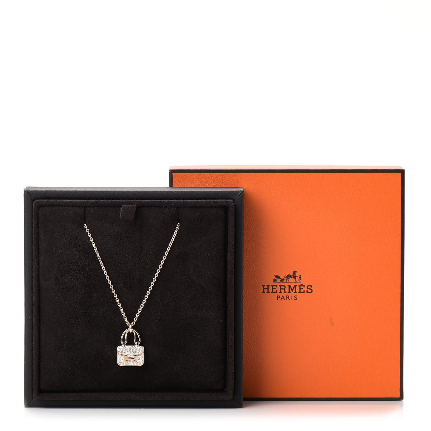 18K Rose Gold Diamond Constance Amulettes Pendant Necklace