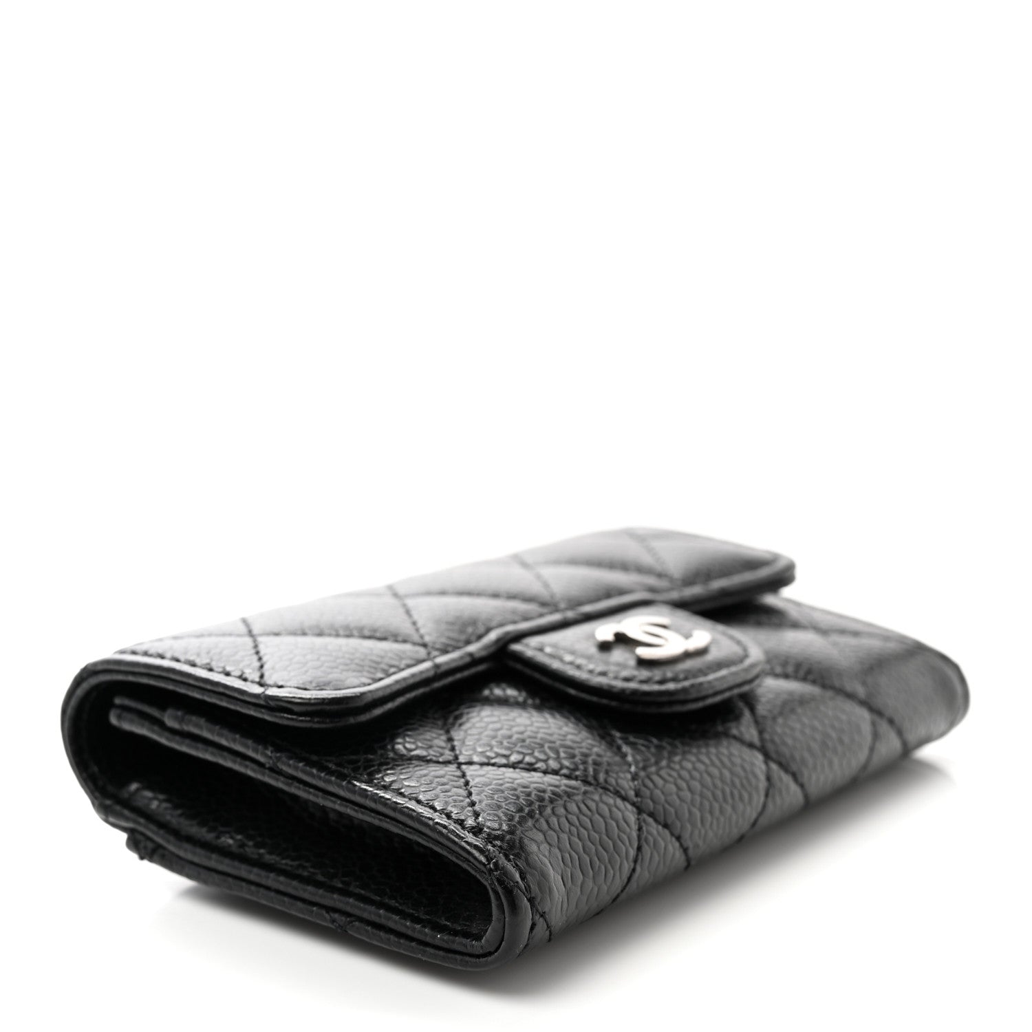 Chanel Caviar Quilted Flap Card Holder Wallet Black 4 of 8