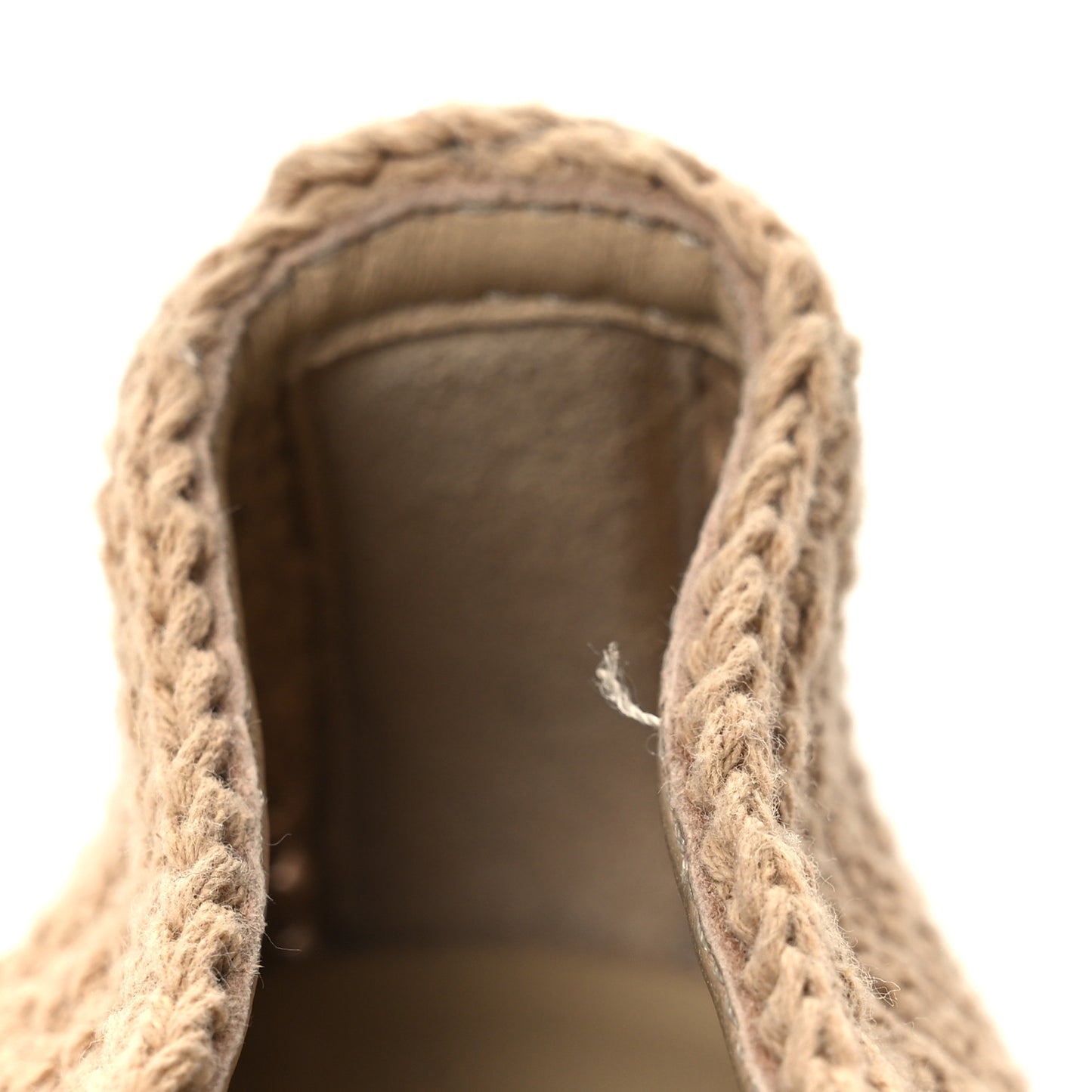 Cotton Crochet Nappa Camargue GG Ballerina Flats 38.5 Ecru Sand Storm