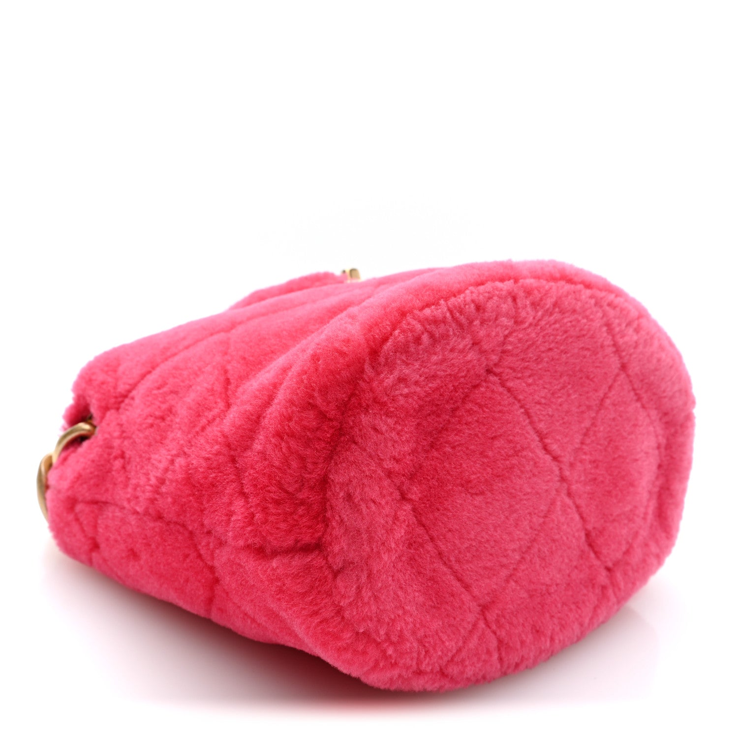 Chanel Shearling Quilted Bucket Bag Fuchsia 4 of 10