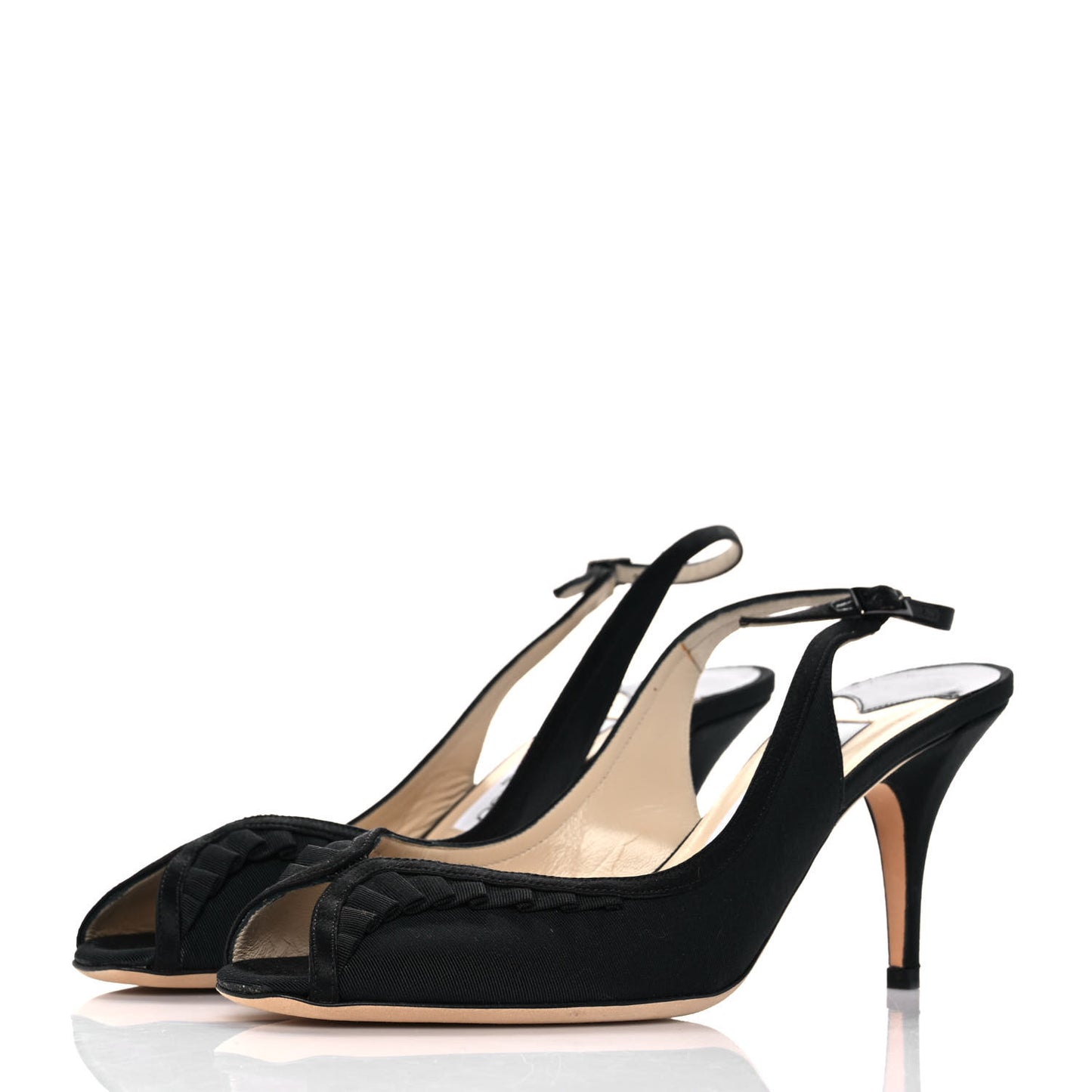 Satin Pleated Pumps 39 Black