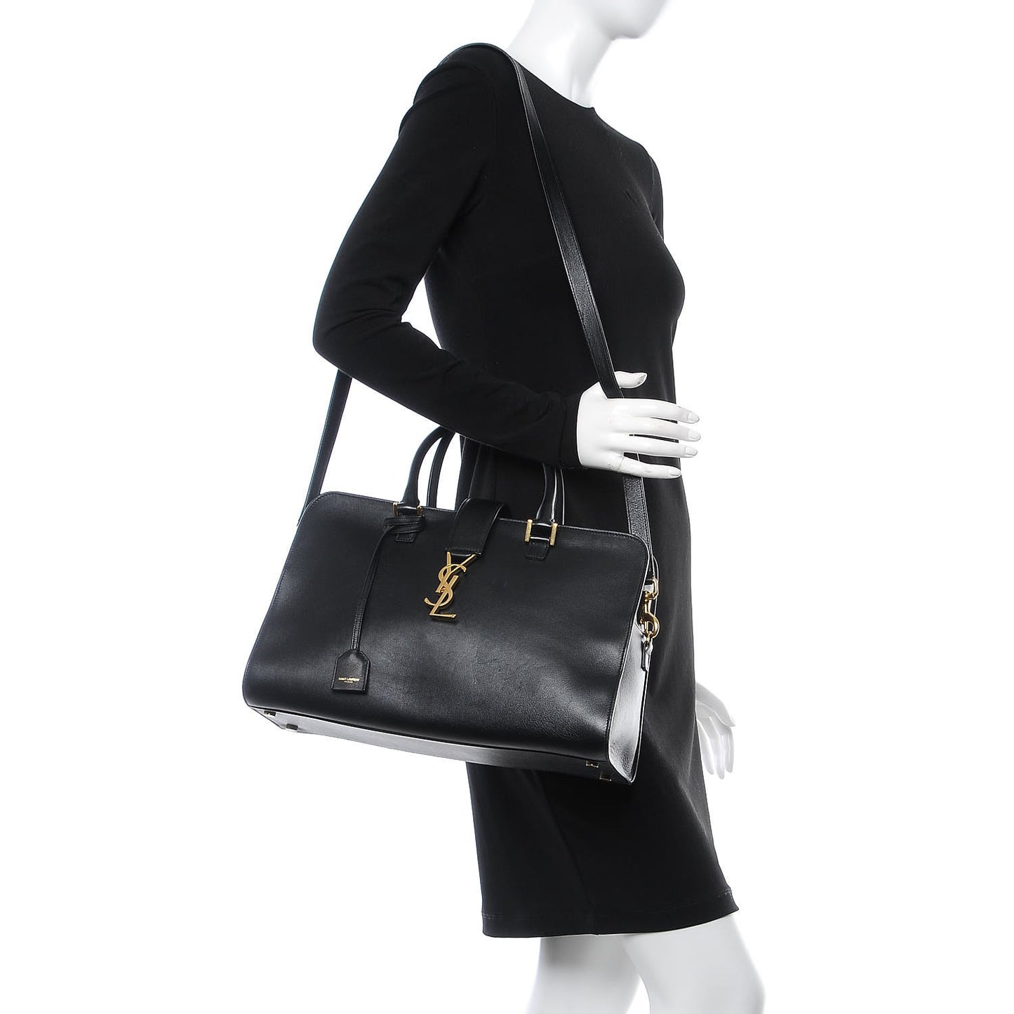 Smooth Calfskin Medium Monogram Cabas Black