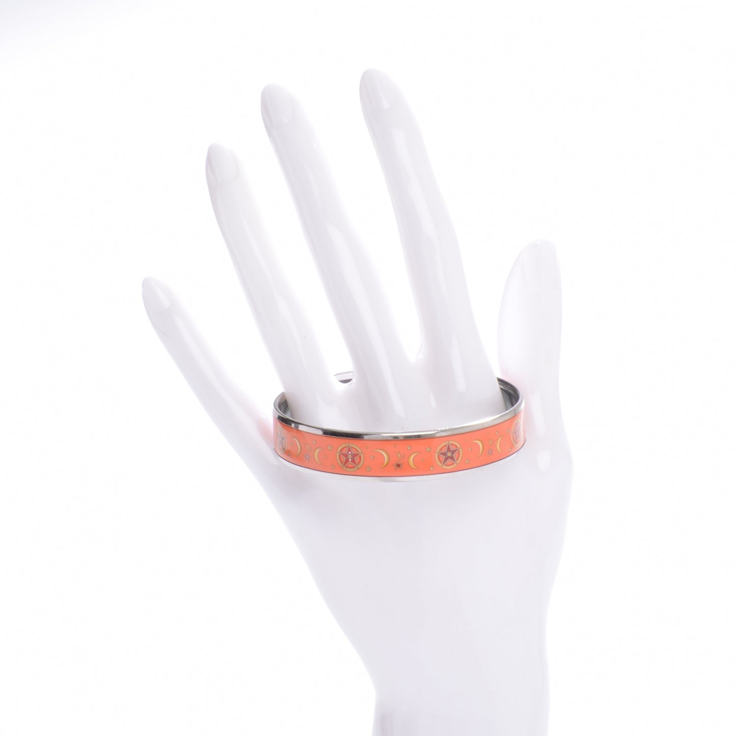 Enamel Medium Printed Moons and Stars Bracelet 65 Orange