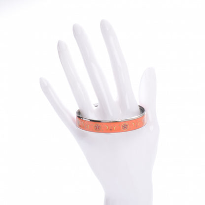 Hermes Enamel Medium Printed Moons and Stars Bracelet 65 Orange 2 of 5