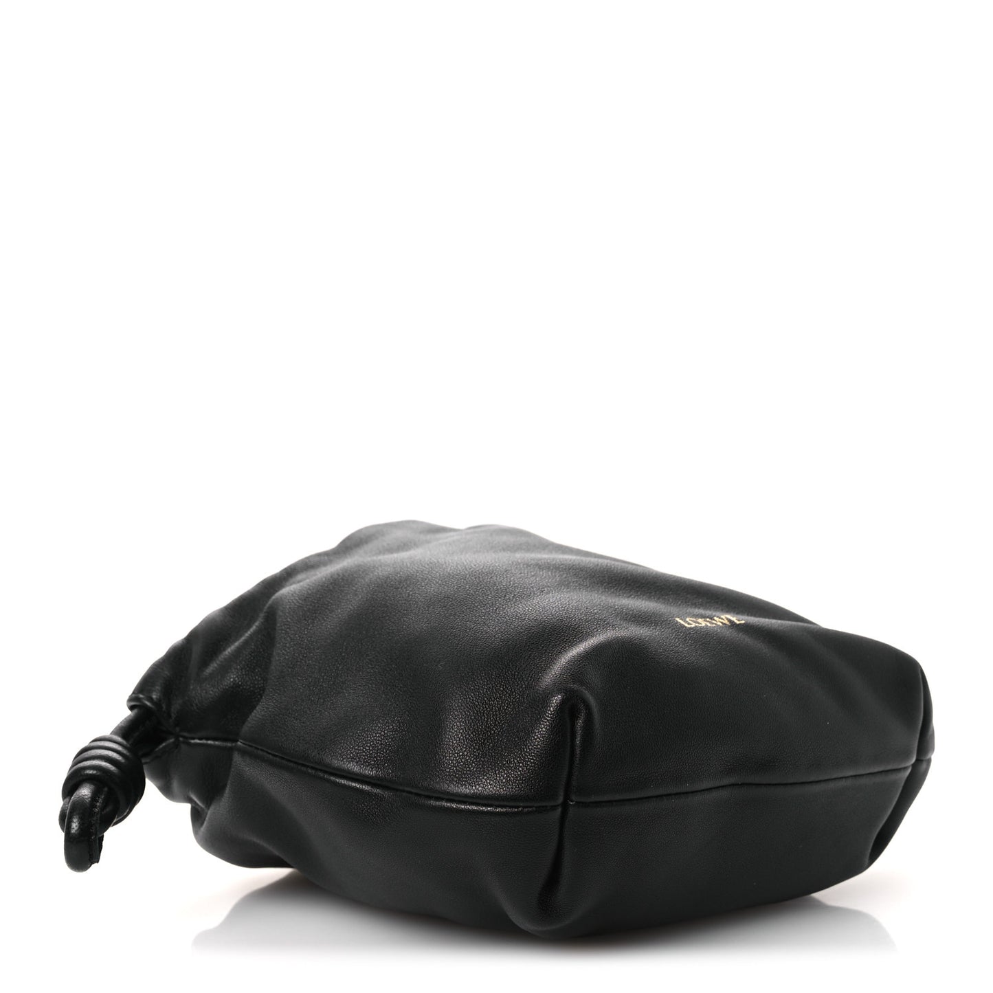 Mellow Nappa Donut Chain Mini Flamenco Knot Clutch Black