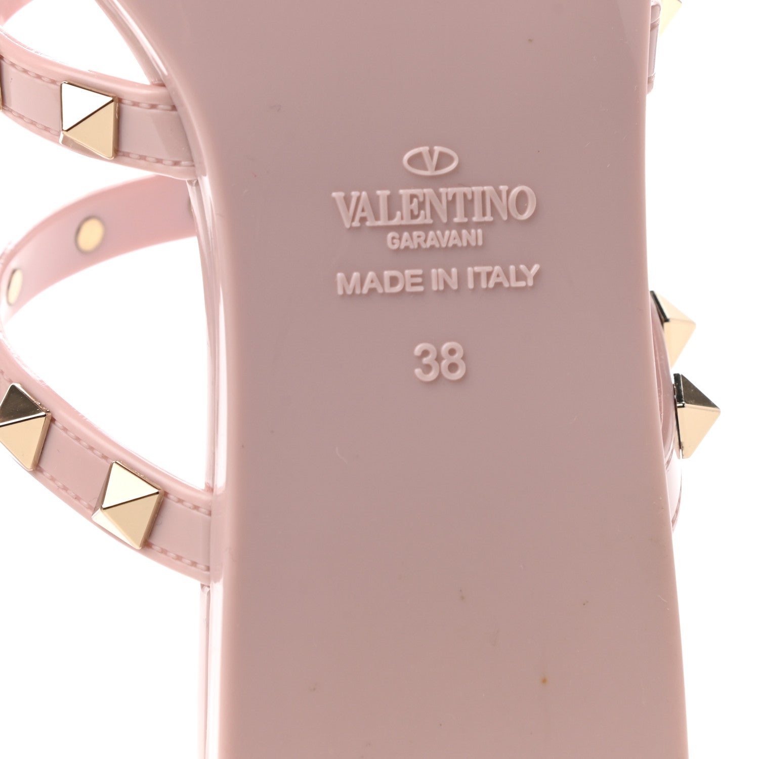 Valentino Garavani PVC Jelly Rockstud Caged Thong Sandals 38 Water Rose 6 of 8