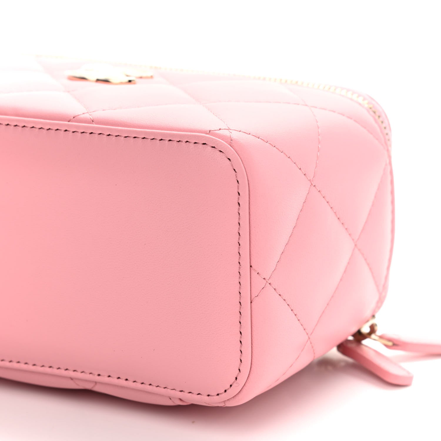 Chanel Lambskin Resin Elegant Chain Vanity Case Pink 6 of 9
