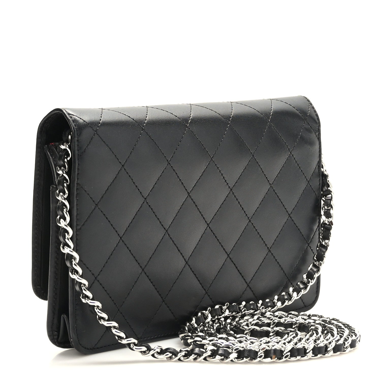 Chanel Calfskin Quilted Cambon Wallet on Chain WOC Black 3 of 10