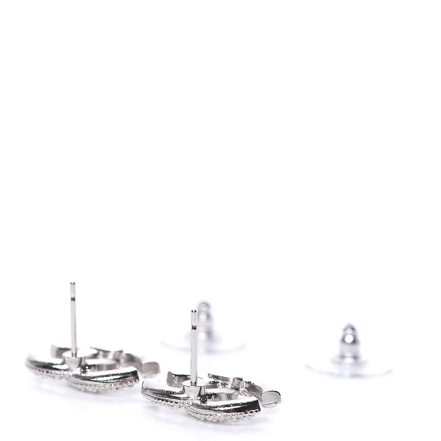Crystal CC Earrings Silver