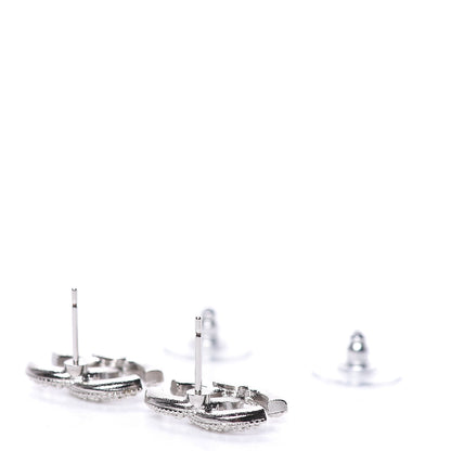 Chanel Crystal CC Earrings Silver 4 of 5