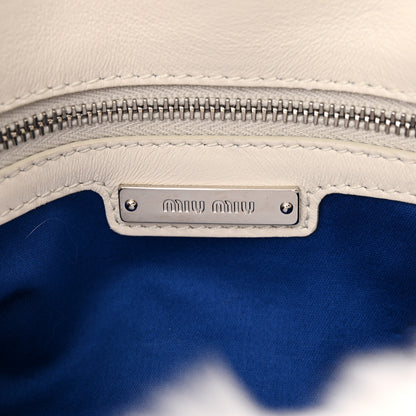 Miu Miu Rabbit Fur Crystal Flap Clutch Azzuro White 6 of 10