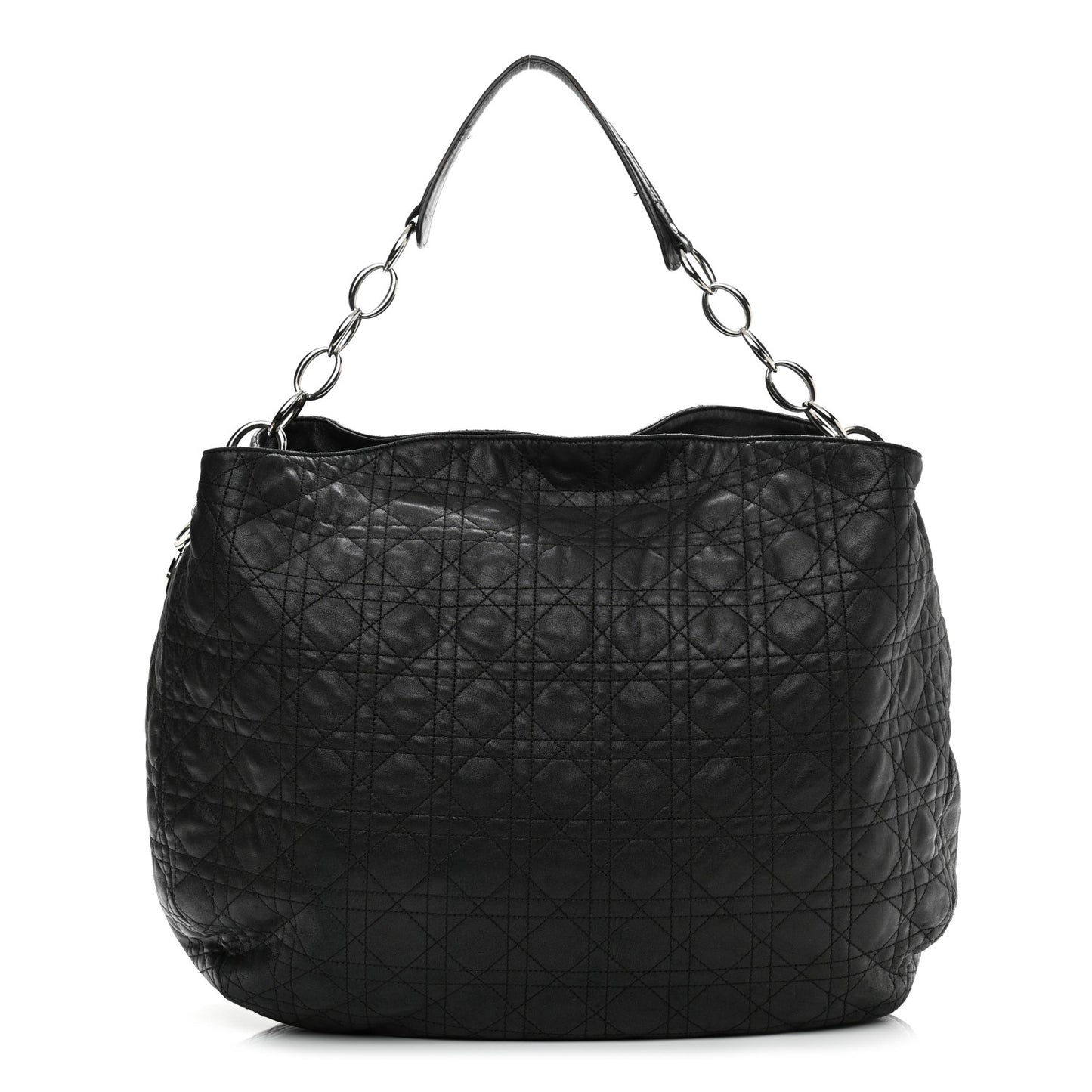 Lambskin Cannage Large Dior Soft Hobo Black