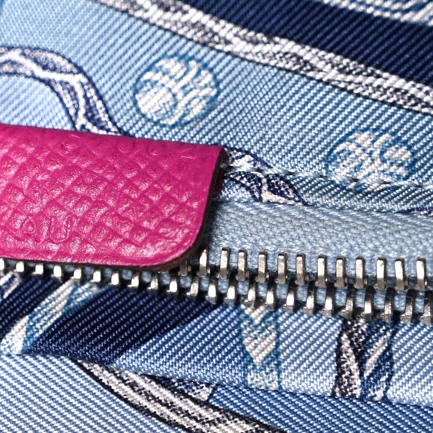Epsom Silk'In Wallet Rose Pourpre Bleu Lin