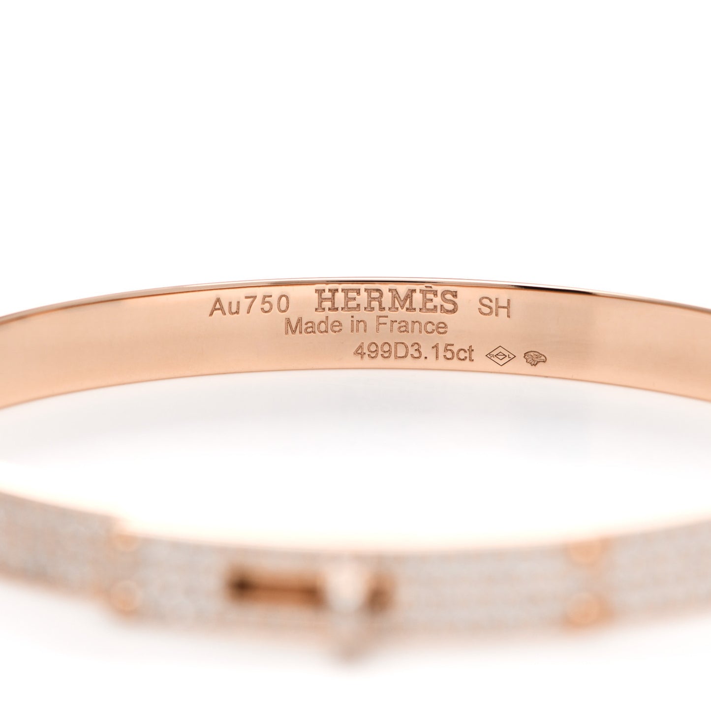 18K Rose Gold Diamond PM Kelly Full Pave Bracelet SH
