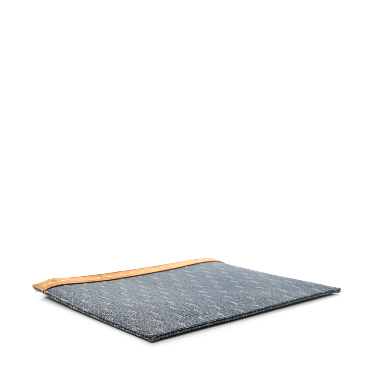 Denim Suede All-Over Monogram Pouch Blue