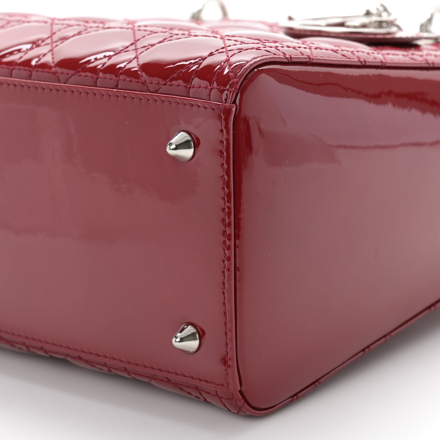 Patent Cannage Medium Lady Dior Burgundy Red