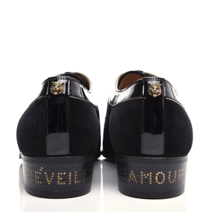 Gucci Velvet Patent Mens Reveille L'Amour Dress Shoes 11 Black 7 of 10