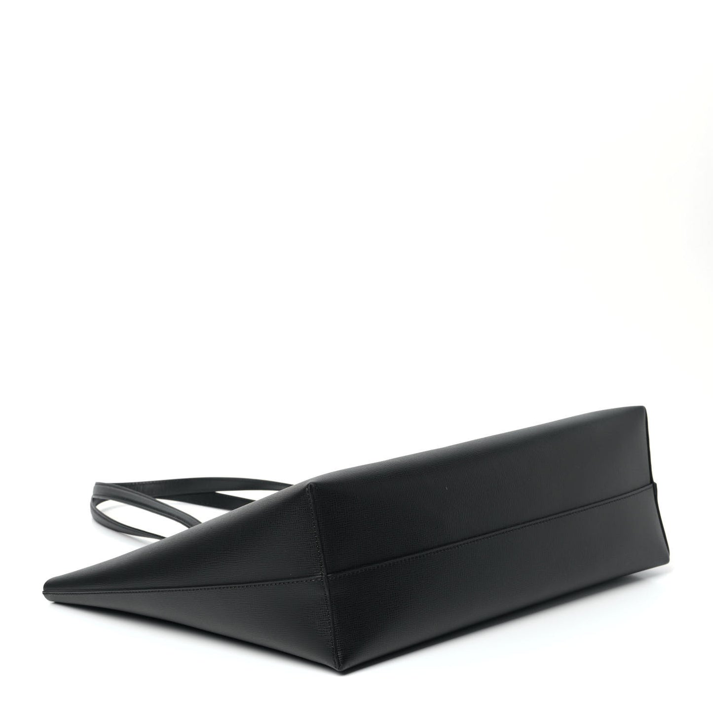 Grained Calfskin Small T Tote Black