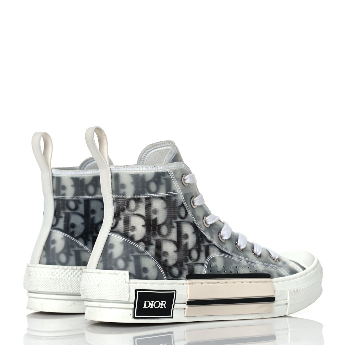 Technical Canvas Oblique B23 High Top Sneakers 35.5 White Black