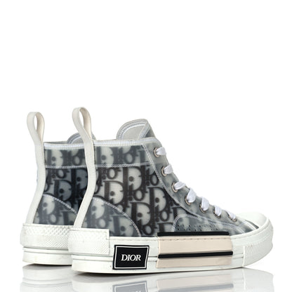 Christian Dior Technical Canvas Oblique B23 High Top Sneakers 35.5 White Black 4 of 10
