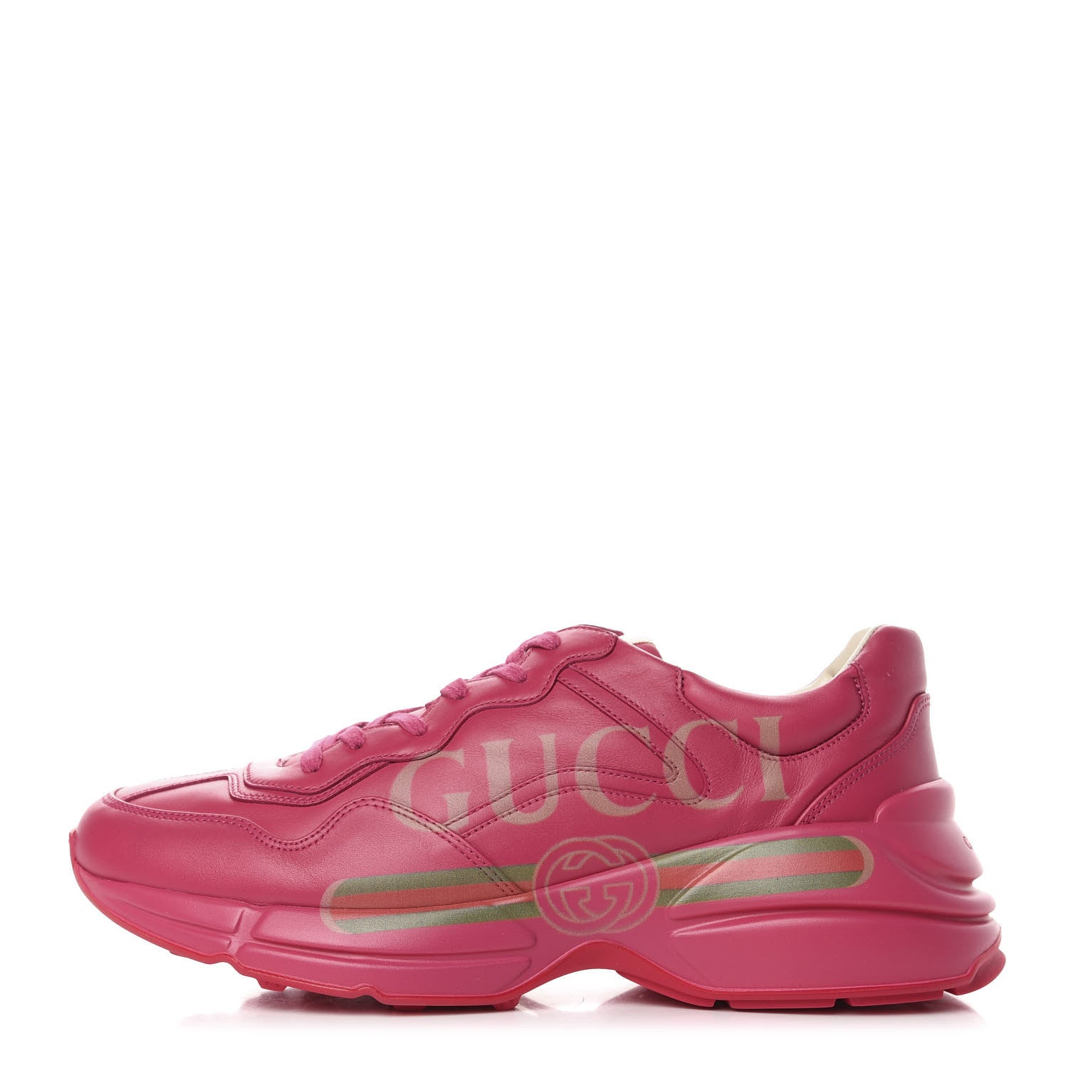 Gucci Calfskin Logo Mens Rhyton Sneakers 9.5 Box Pink 1 of 10